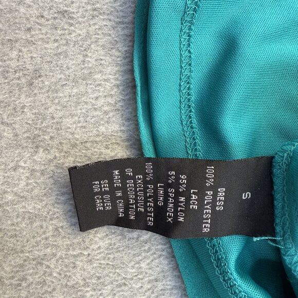 iZ Byer Dress Womens Small Blue Green Short Sleeve Mini Dress NEW - Picture 5 of 9